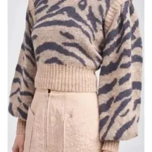 Anthropologie En Saison Mares Wool Blend Cropped Balloon Sleeve Sweater Womens M