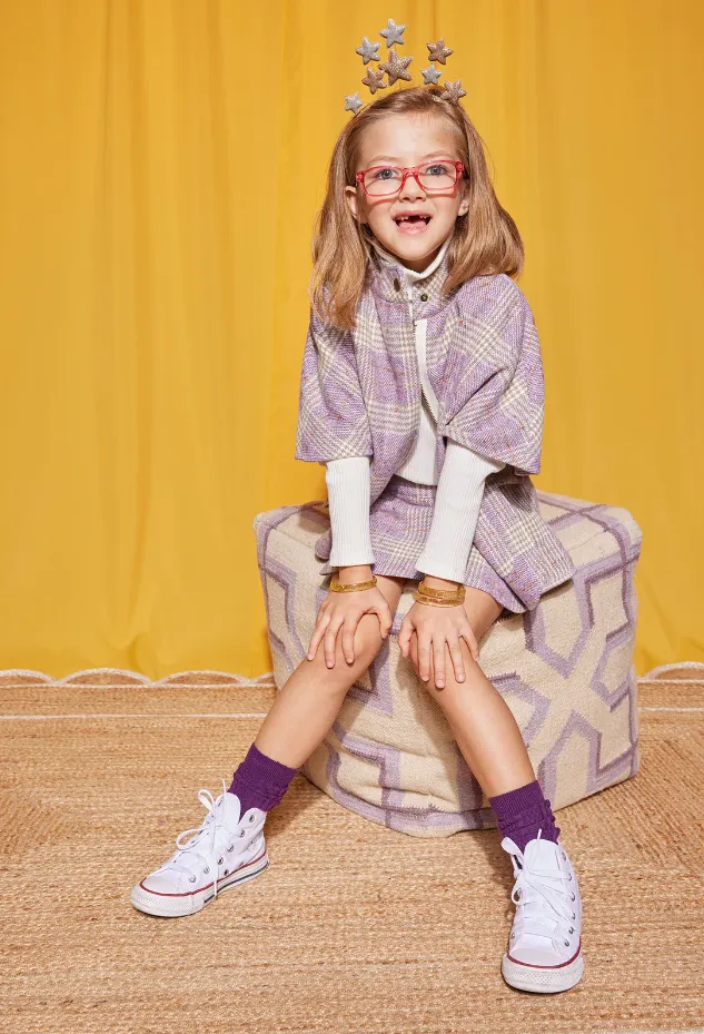 Bisby Cape Top - Lilac Tweed