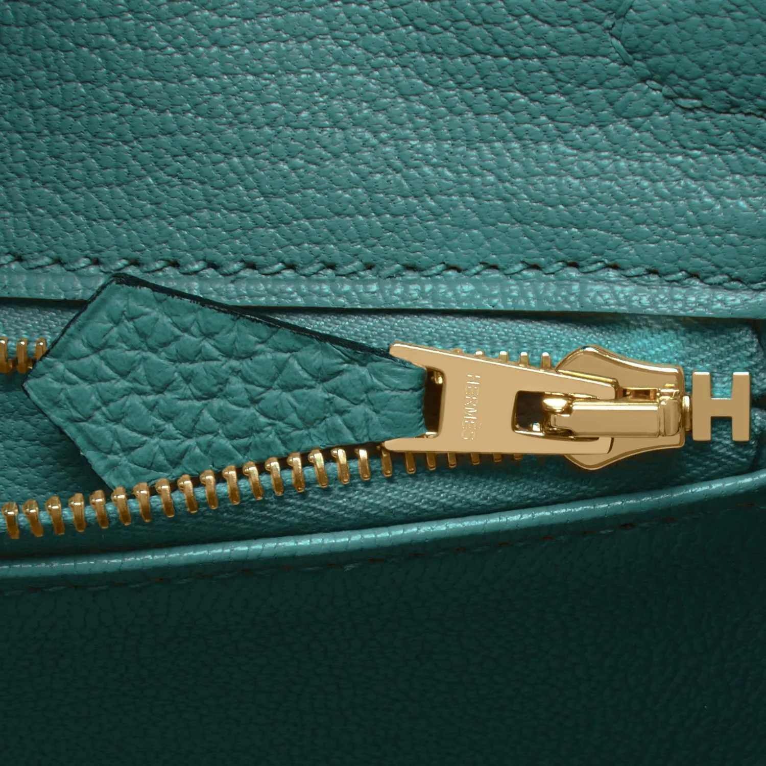 Hermes Malachite 25cm Birkin Jewel Green Togo Gold Hardware